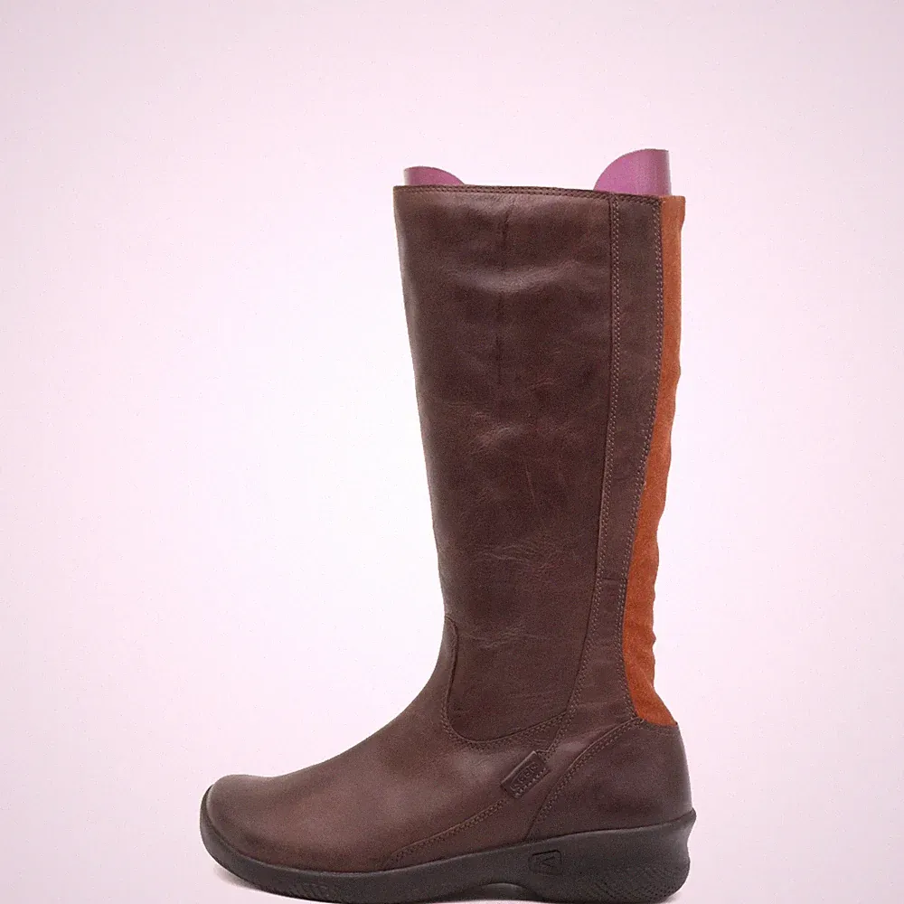 KEEN Damen 1017474 Stiefel braun orange Leder hoch Lifestyle Reitstiefel EU 40.5