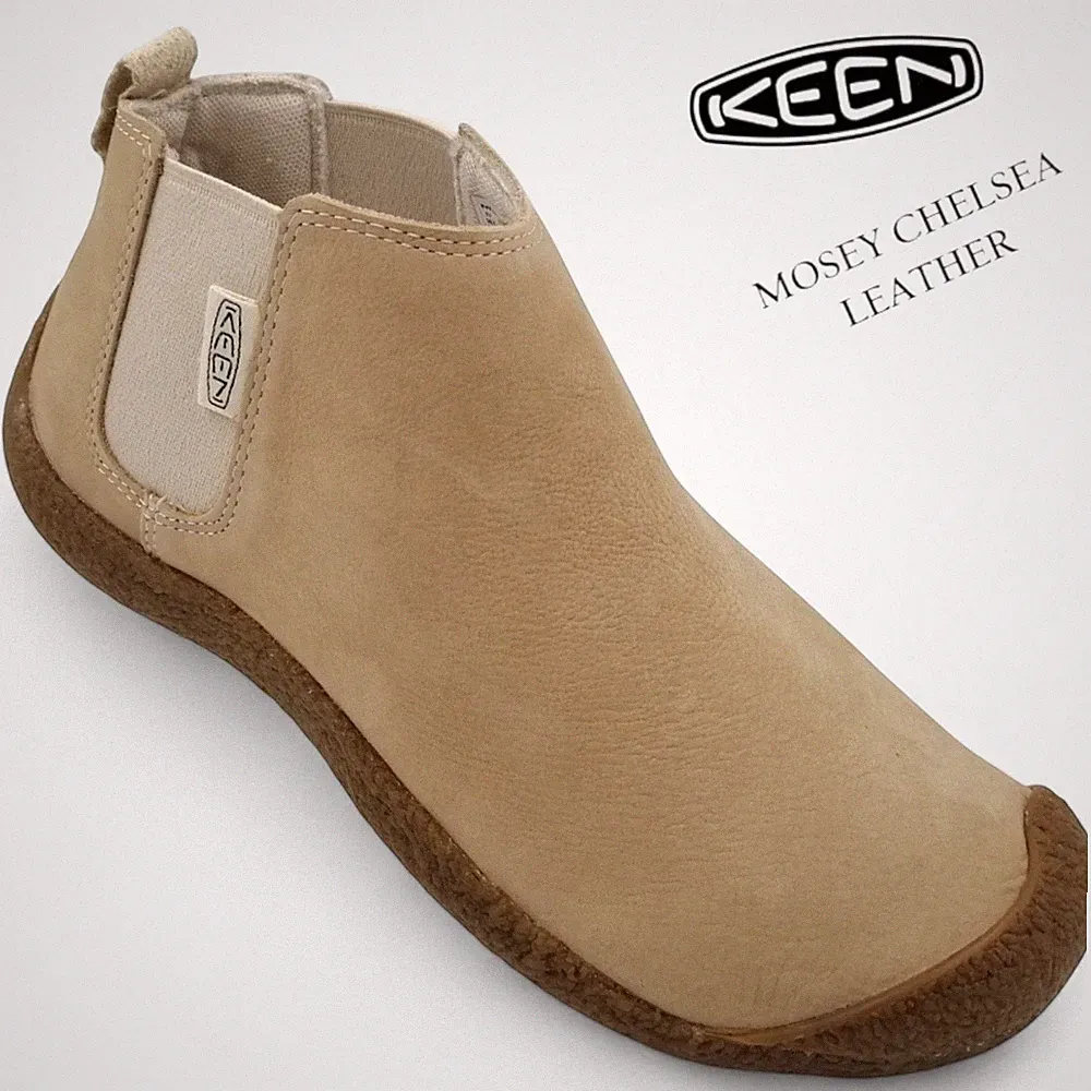 KEEN Mosey Chelsea - Damen Echt-Leder Boot Schlupf-Schuhe Stiefelette Beige OVP