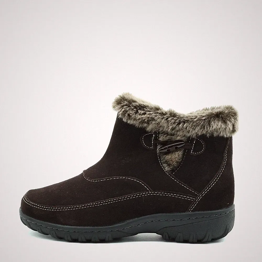 KHOMBU Damen Gracie Stiefelette Braun Wildleder gefüttert Winterstiefel EU 37,5