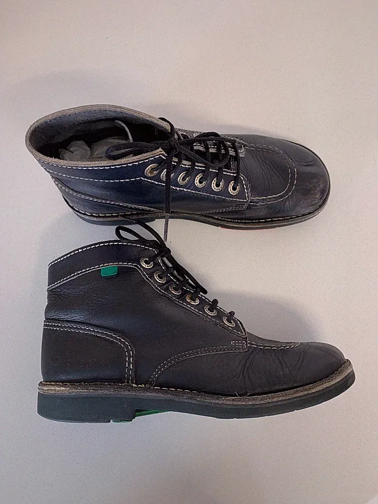 Kickerstiefel Leder dunkelgrau Gr.40
