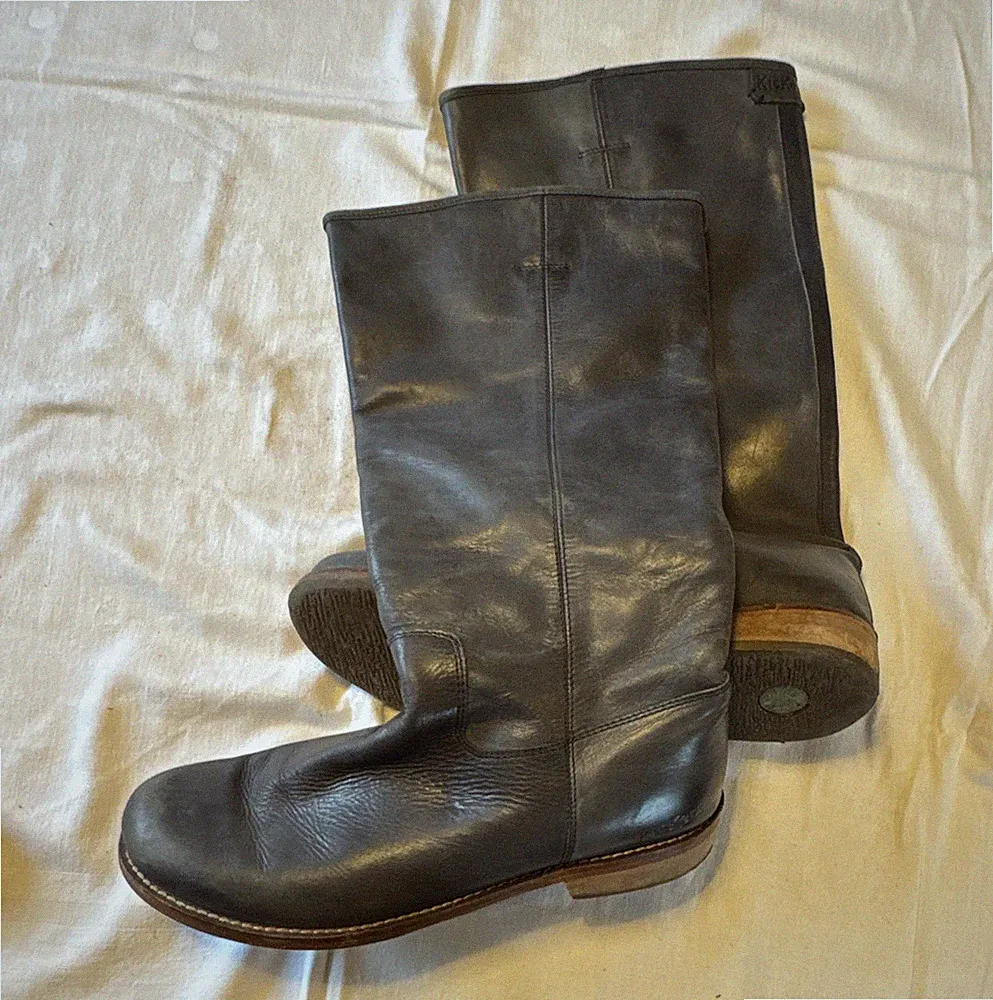 Kickerts Damen Leder Reitstiefel Schwarz wadenlang gefüttert Gr. 41