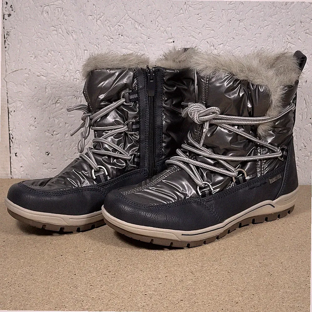 Kim Kay Winterstiefel Schnürschuhe Gr. 40 Innenfutter Blau Silber Sumo-Tex