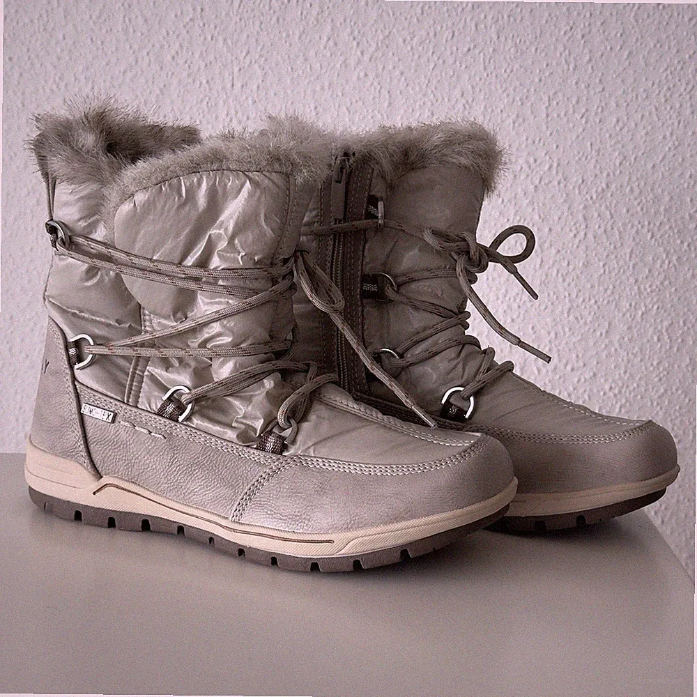 Kim Kay Winterstiefel Schnürschuhe Gr. 40 Innenfutter Grau Silber Sumo-Tex