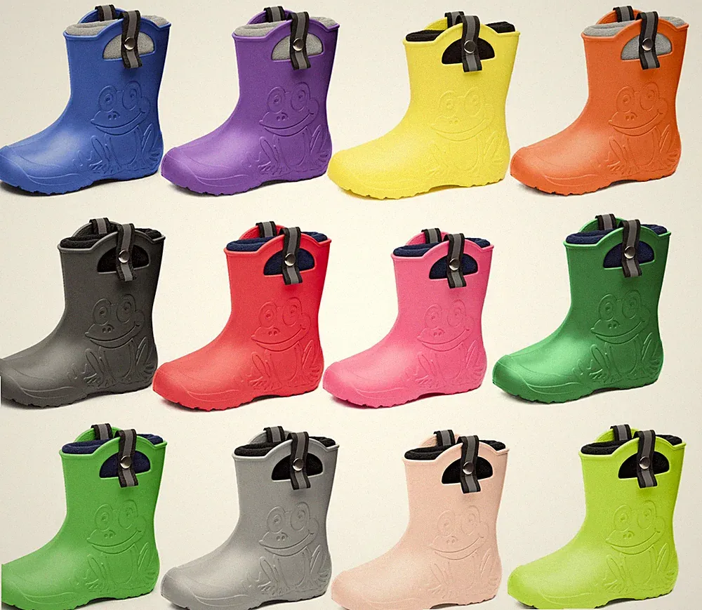 Kinder Federleichte Gummistiefel Thermo mit Fütterung Regenschuhe LA-CA-Frog245