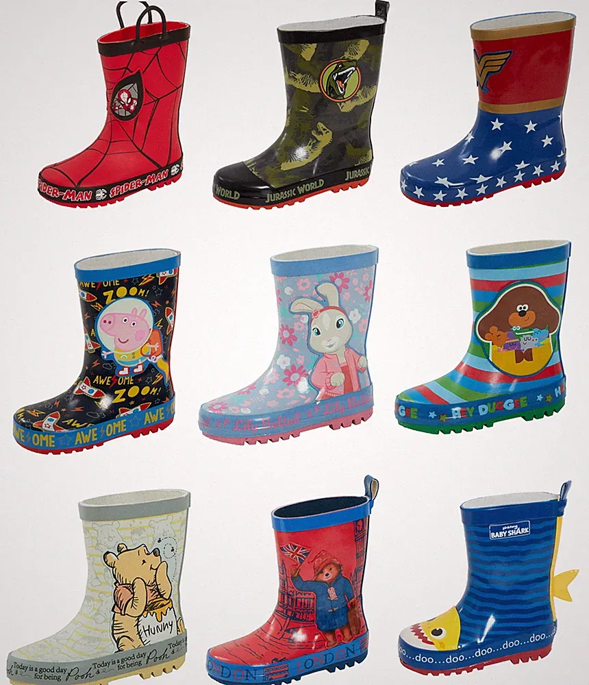 Kinder Figur Gummi Gummistiefel Jungen Mädchen Welly Boots Regen Gummistiefel