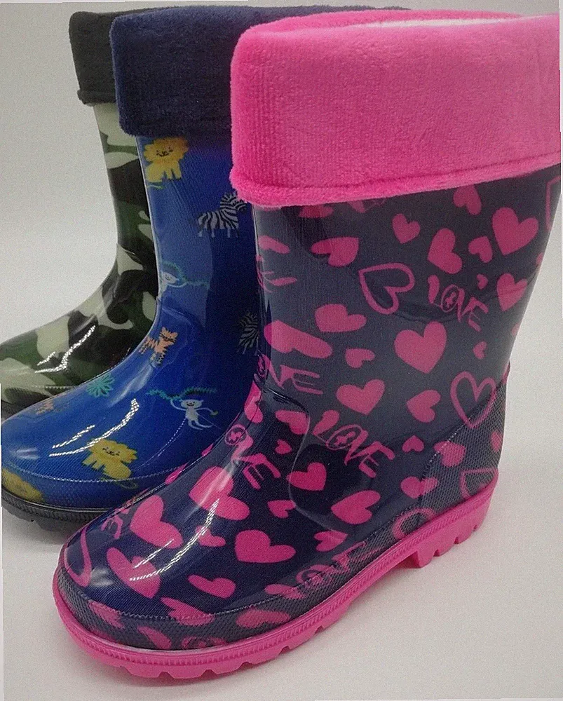 KINDER GUMMISTIEFEL GEFÜTTERT REGENSTIEFEL MÄDCHEN JUNGEN Größe 28-35