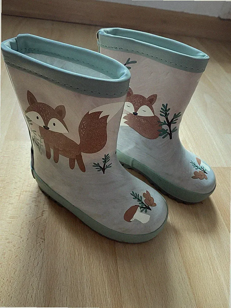 Kinder Gummistiefel Gr.22 Warm Gefüttert Flexible Sohle Regenschuhe