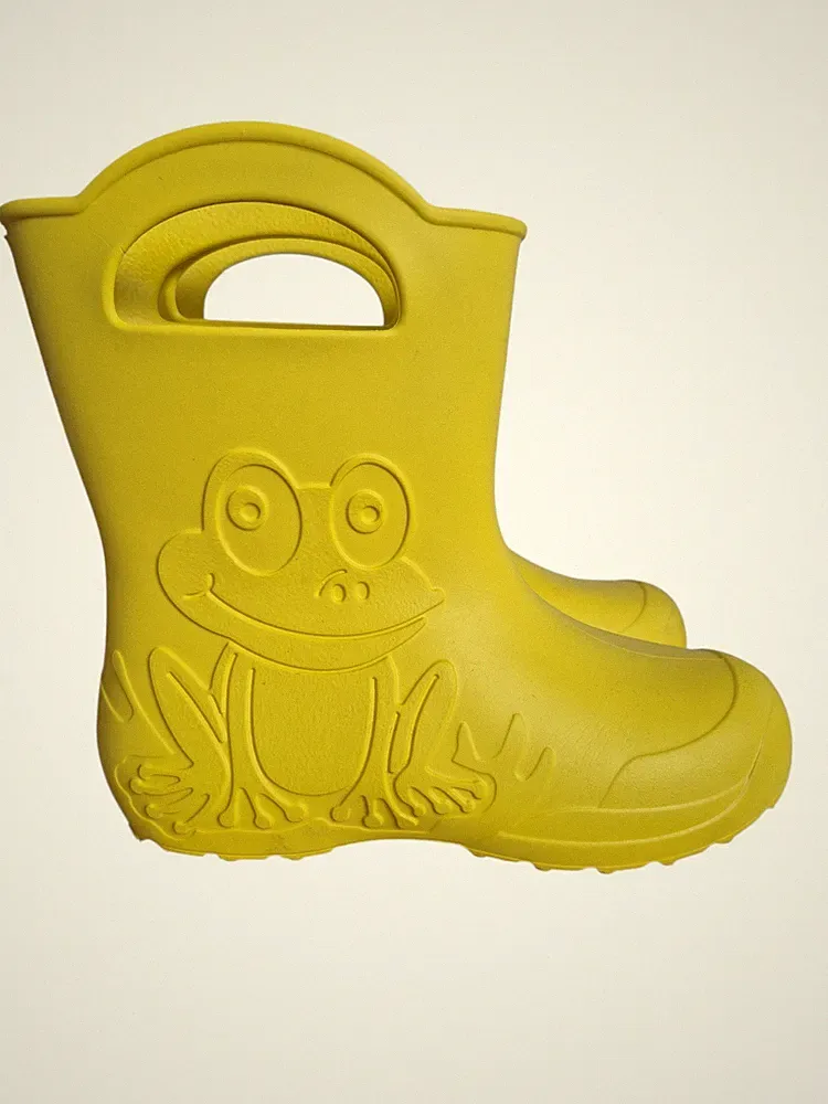 Kinder Gummistiefel Gr. 34/35 Gelb Frosch Motiv EVA Leicht Wasserdicht Ladeheid