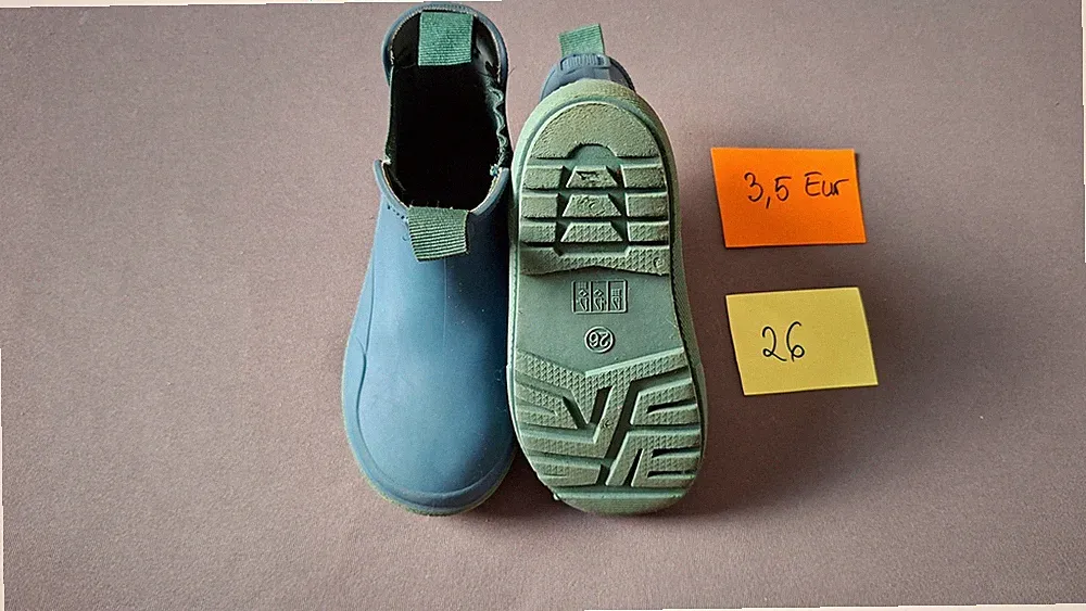 Kinder Gummistiefel kurz Stil Chelsea Boot türkis Gr. 26