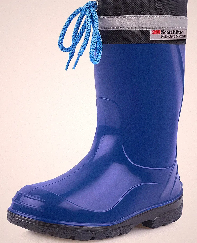 Kinder Gummistiefel mit Stulpe Regenstiefel für Jungen und Mädchen LA972 Blau...