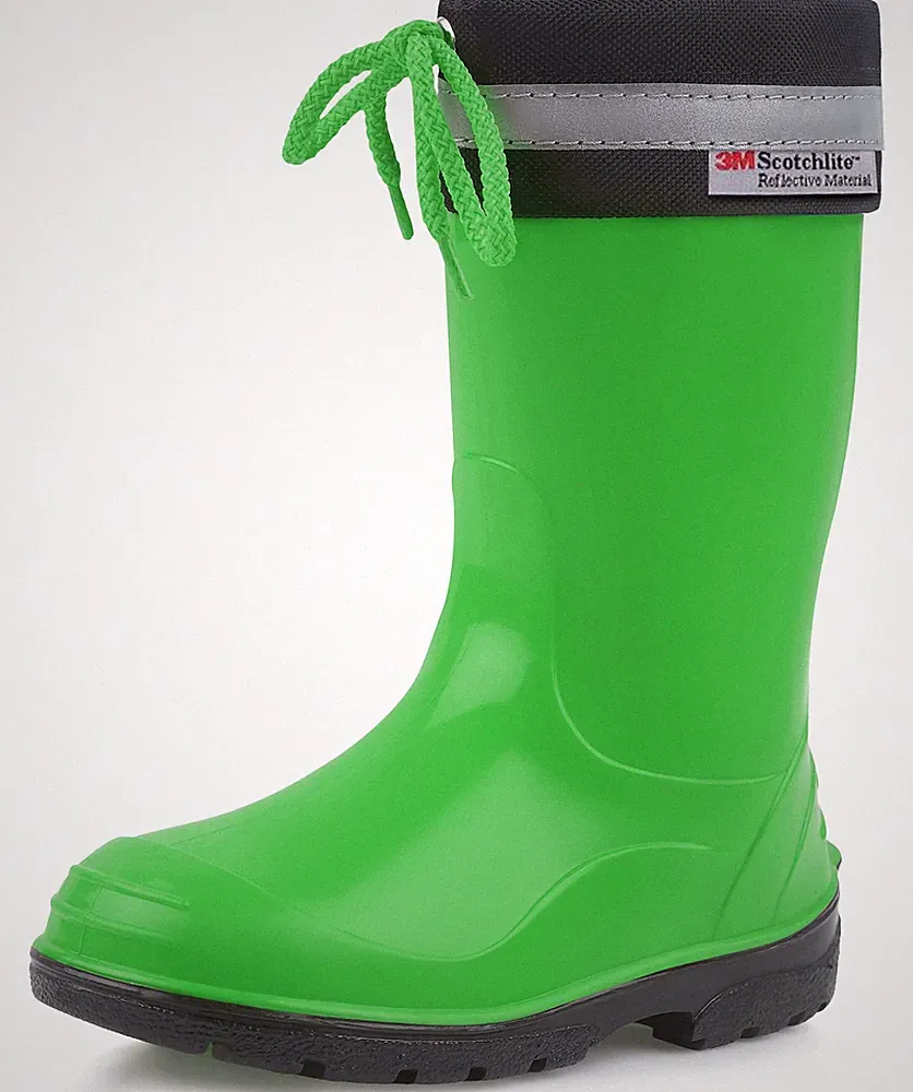 Kinder Gummistiefel mit Stulpe Regenstiefel für Jungen und Mädchen LA972 Grün...