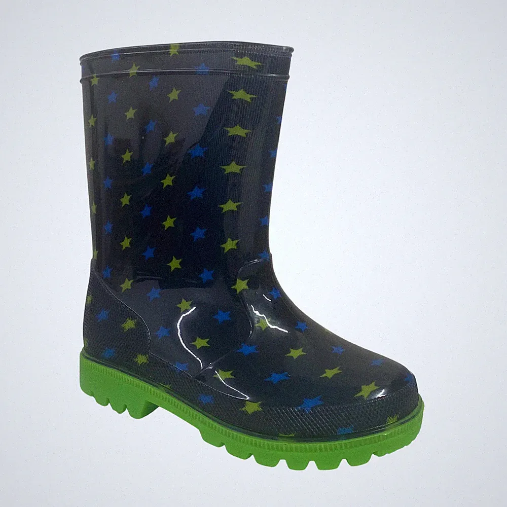Kinder Gummistiefel Stiefel Navy PVC Leicht Rutschfeste Sohle Profil Wasserdicht Robust Kind