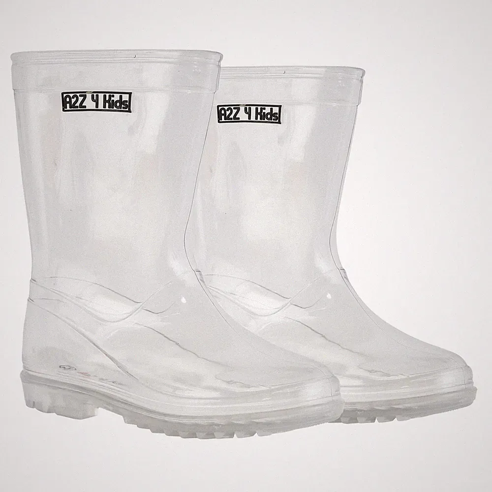 Kinder Jungen Mädchen Durchsichtig PVC Regenstiefel Gummistiefel Wasserdichte