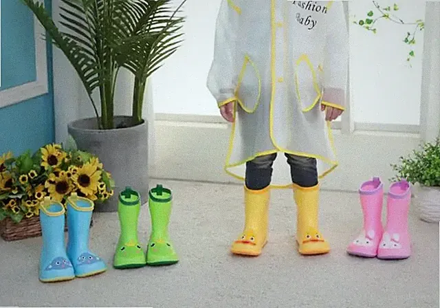 Kinder Regenstiefel wasserdicht Tiermotive leuchtend gelb unisex