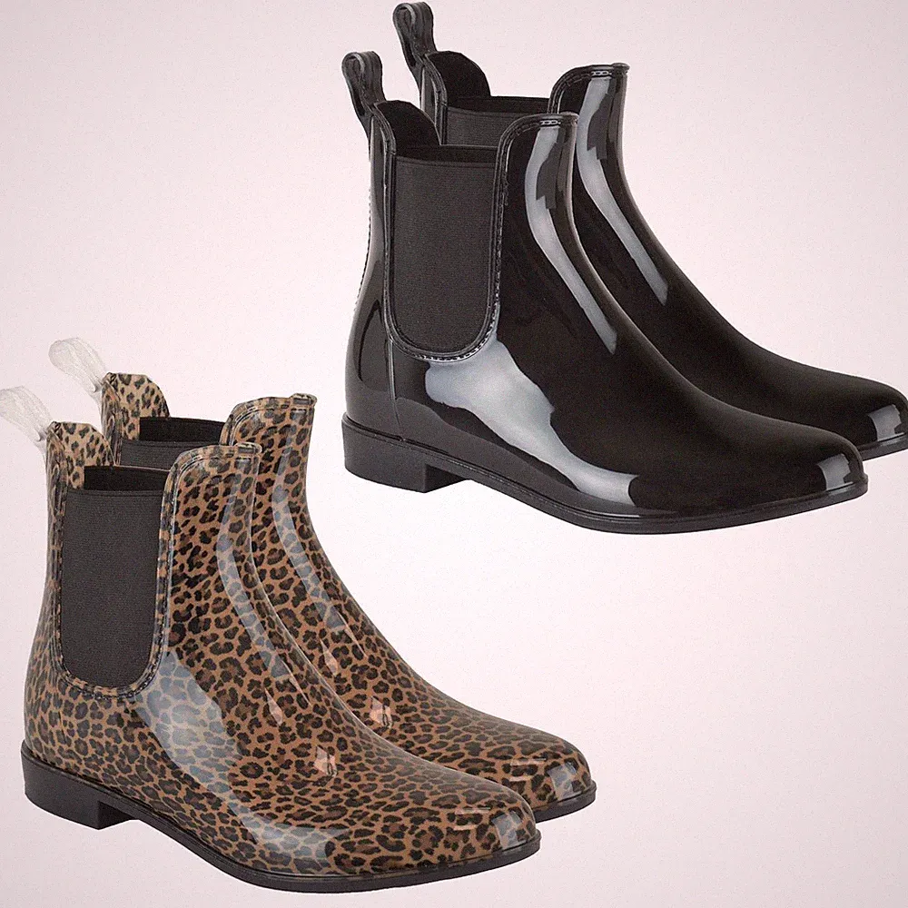 Knöchelhohe Gummistiefel Chelsea Stiefel Damen Gummistiefel PVC Regen Stiefel