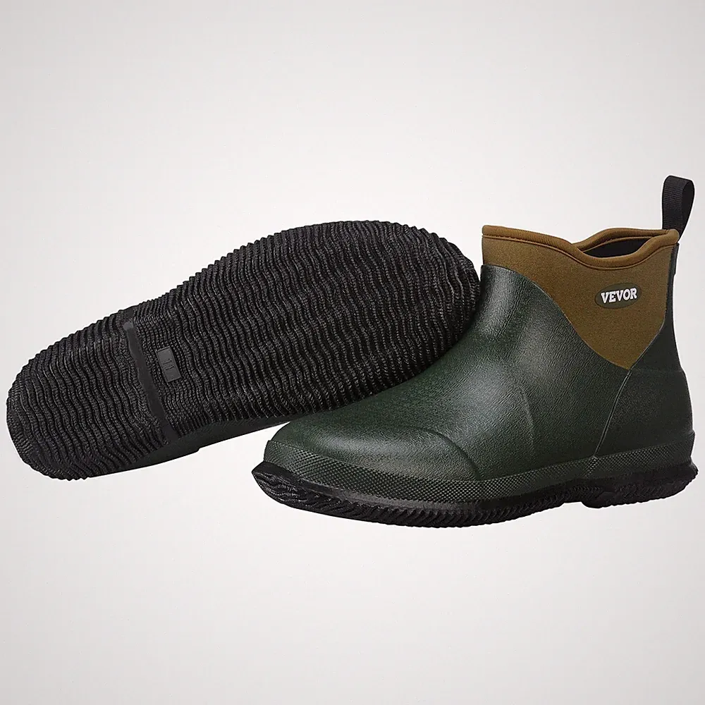 Knöchelstiefel, Regenstiefel, rutschfeste Gummistiefel mit Knöchelriemen, Arb...