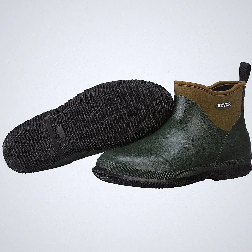 Knöchelstiefel, Regenstiefel, rutschfeste Gummistiefel mit Knöchelriemen, Sch...