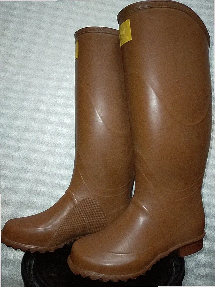 Kohshin beidseitig braune Vollgummi Gummistiefel flache Stiefel 26cm...