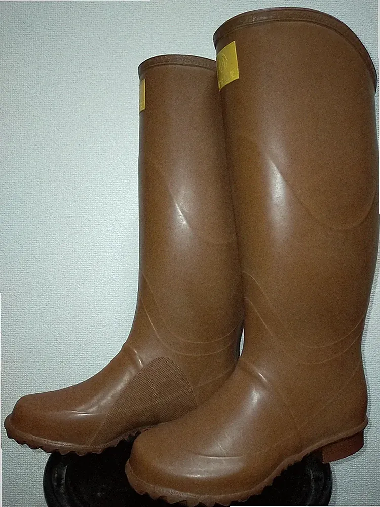 Kohshin beidseitig braune Vollgummi Gummistiefel flache Stiefel 26cm...