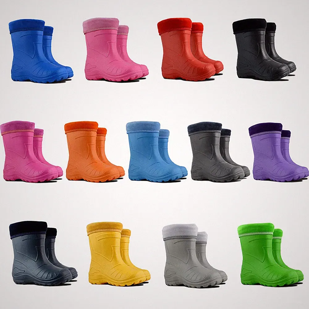 Kolmax leicht EVA Kinder Gummistiefel Regenstiefel gefüttert Thermostiefel 050