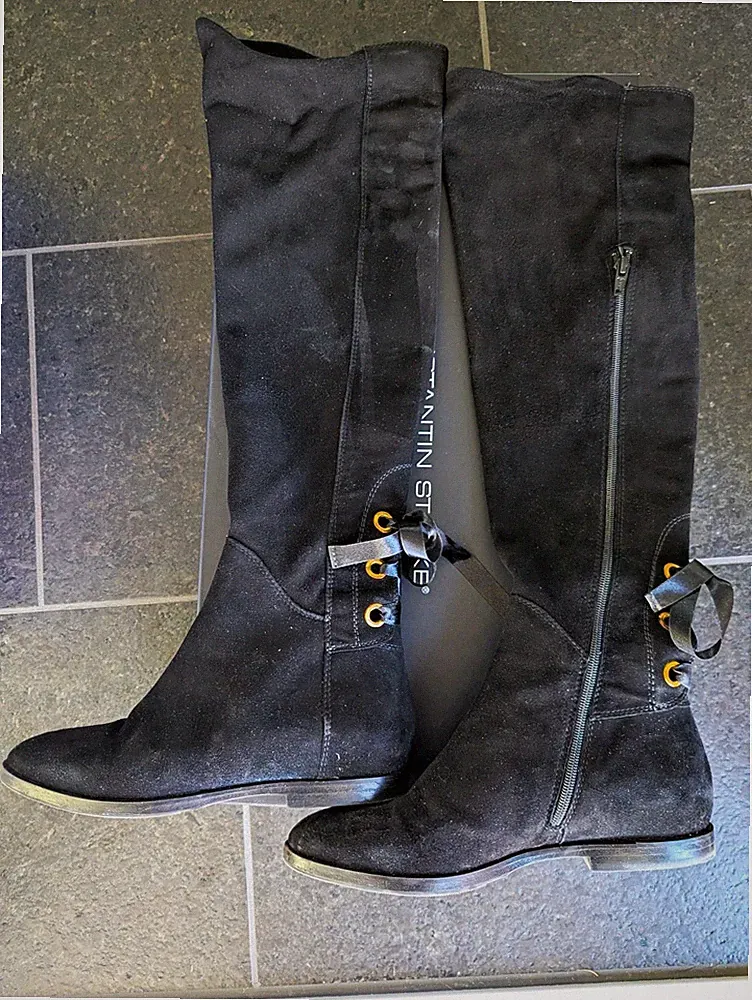 Konstantin Starke Damen Reitstiefel kniehoch Wildleder schwarz EU 36 RV