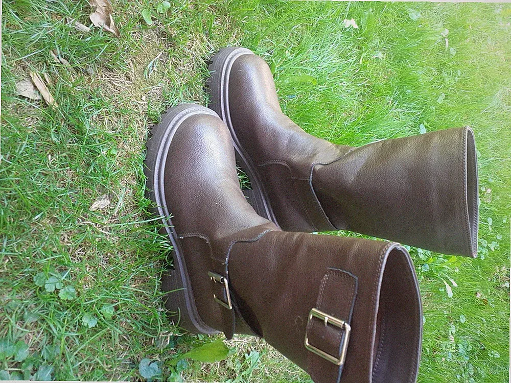 Kunstleder Damen Stiefel Winterstiefel Übergangs Halbschaft Boots Größe 39