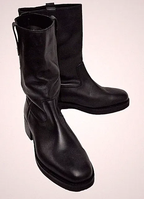 Kurt Geiger Spear 2 Slipper Schwarz Leder Absatz Stiefel Damen EU 40 UK 7 UVP 99£