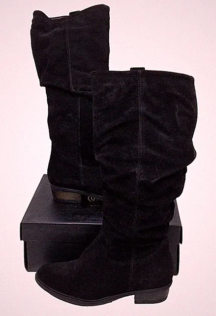 Kurt Geiger Wilt Slip On Black High Leg Heel Round Toe Boots Damen EU 36 UK 3
