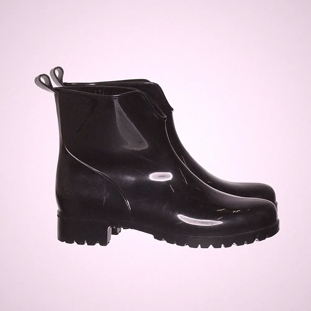Kurze Gummistiefel, Größe: 36 1/2, Schwarz, Leder, Damen #yfd