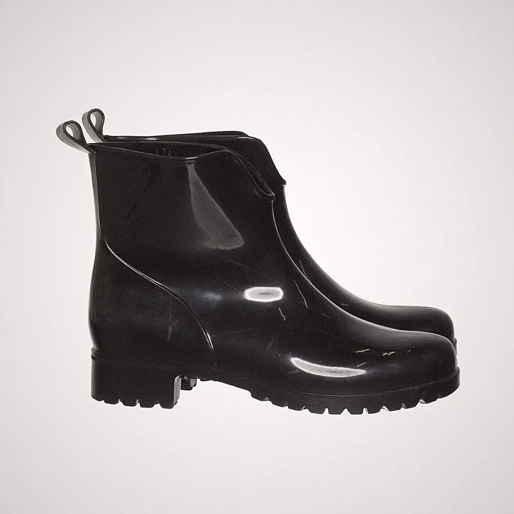 Kurze Gummistiefel, Größe: 36 1/2, Schwarz, Leder, Damen #yfd