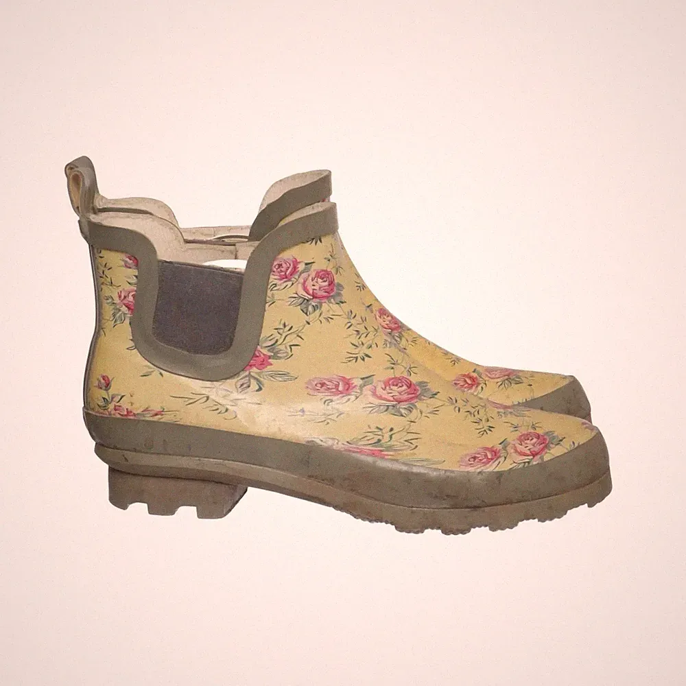 Kurze Gummistiefel, Größe: 37, Gelb/Mehrfarbig, Damen #JCA