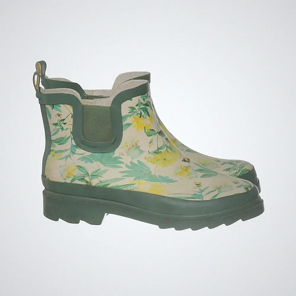 Kurze Gummistiefel, Größe: 37, Grün/Gelb/Mehrfarbig, Damen #T0g