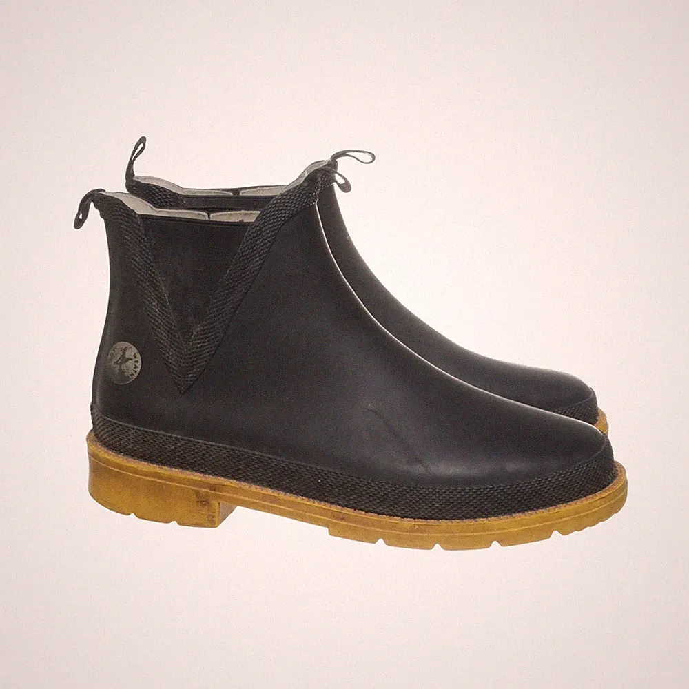 Kurze Gummistiefel, Größe: 37, Schwarz/Gelb, Damen #F8i