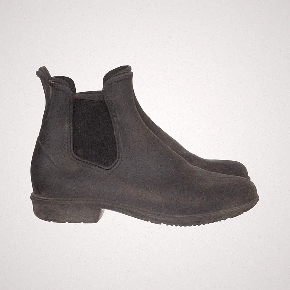 Kurze Gummistiefel, Größe: 37, Schwarz, Leder, Damen #pSn