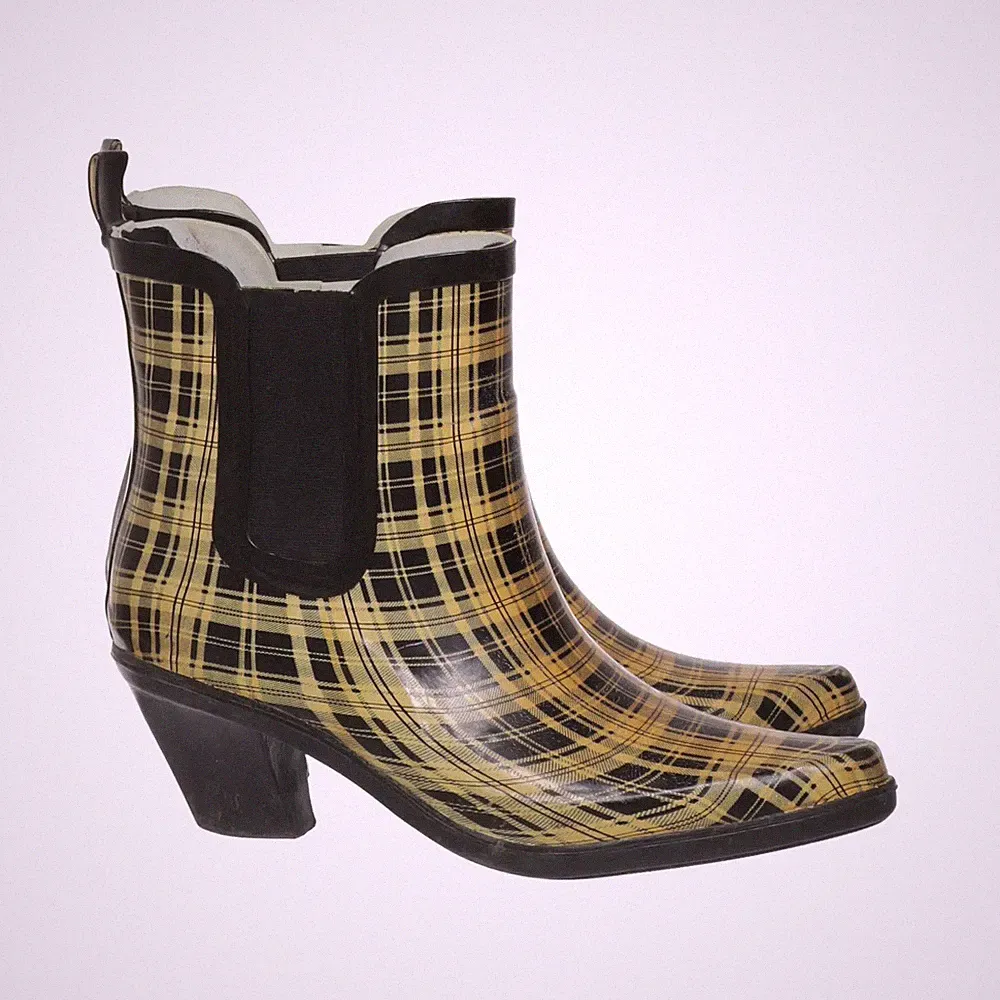 Kurze Gummistiefel, Größe: 38, Gelb/Schwarz/Mehrfarbig, Damen #3UL