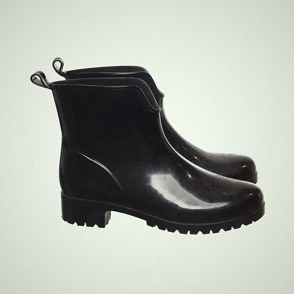 Kurze Gummistiefel, Größe: 38, Schwarz, Leder, Damen #GDH