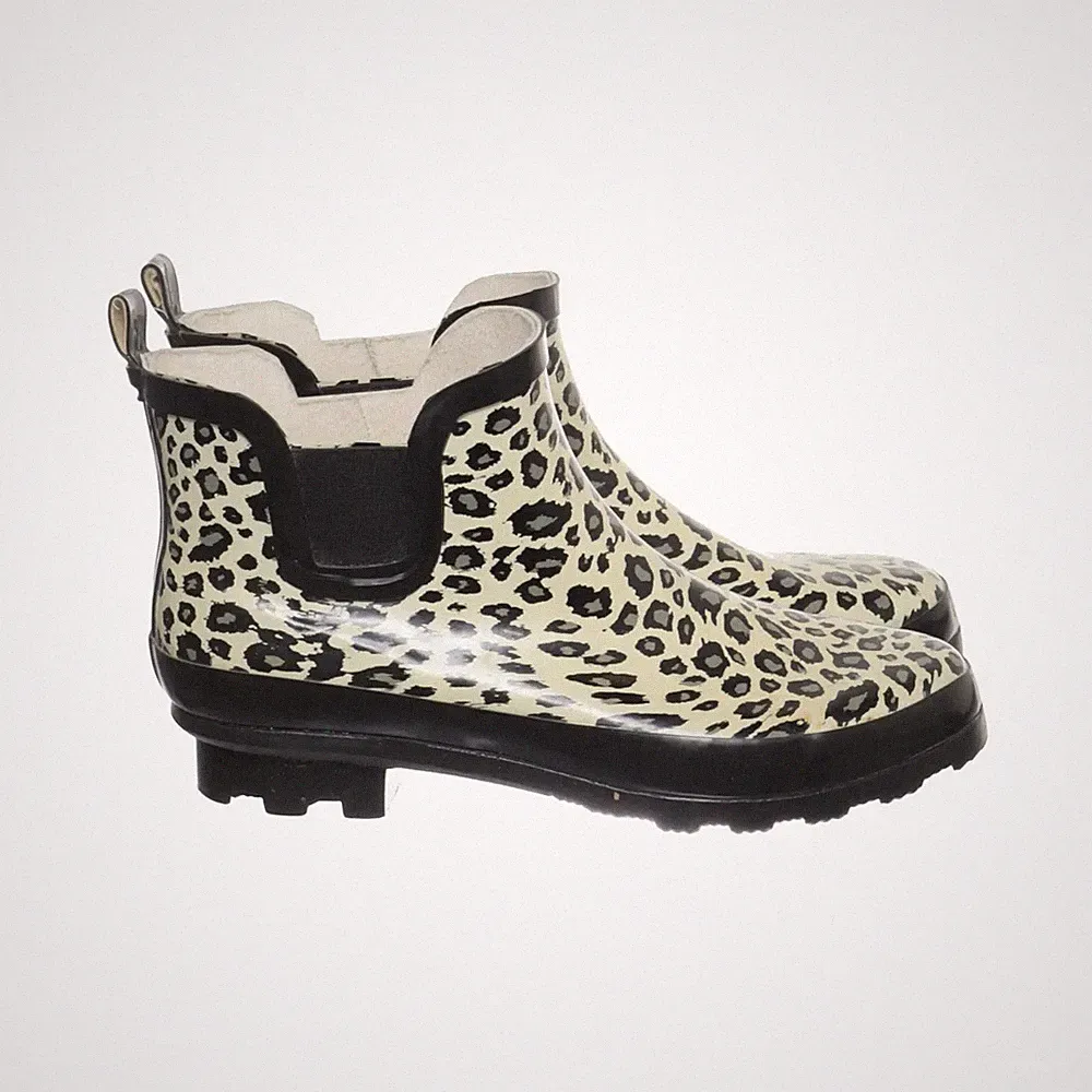 Kurze Gummistiefel, Größe: 39, Beige/Schwarz/Mehrfarbig, Damen #rDE