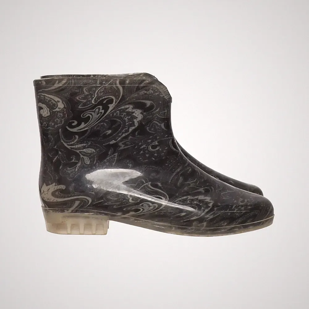 Kurze Gummistiefel, Größe: 39, Schwarz/Grau, Damen #jbe