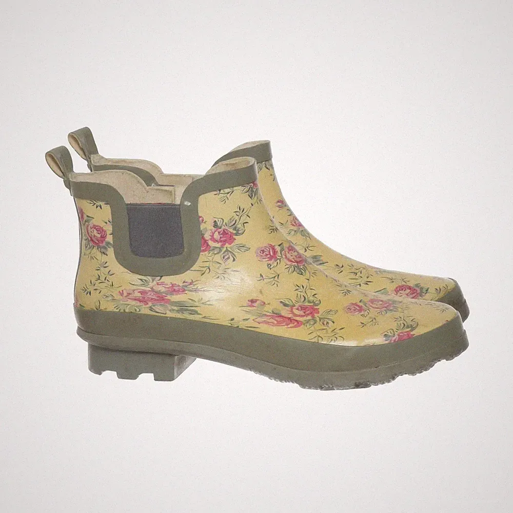 Kurze Gummistiefel, Größe: 40, Beige/Pink/Grün, Damen #Yqe
