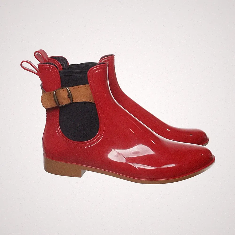 Kurze Gummistiefel, Größe: 40, Rot, Leder, Damen #rZV