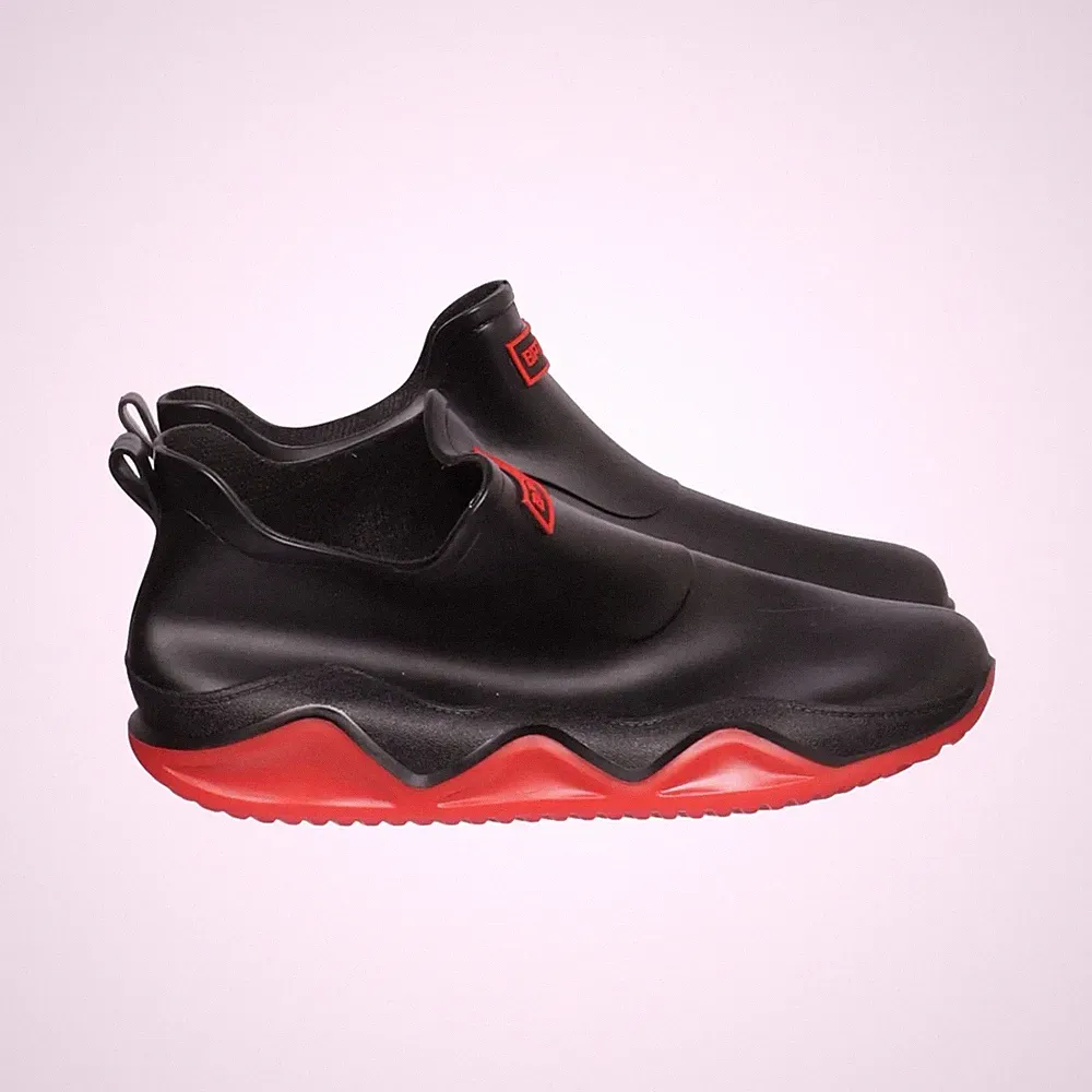 Kurze Gummistiefel, Größe: 43, Schwarz/Rot, Unisex (Erwachsene) #Dn5