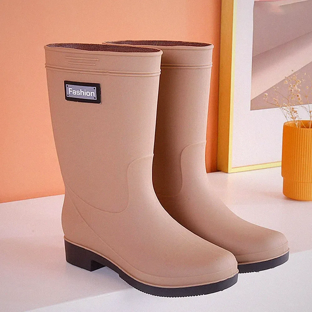 Kurze Regenstiefel, Modische Arbeitsstiefel Mit Mittlerer Wade Für
