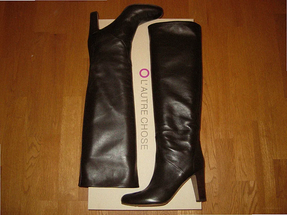 L´Autre Chose Overknee Stiefel NEU 390,- Leder braun 38,5 Absatz Boots