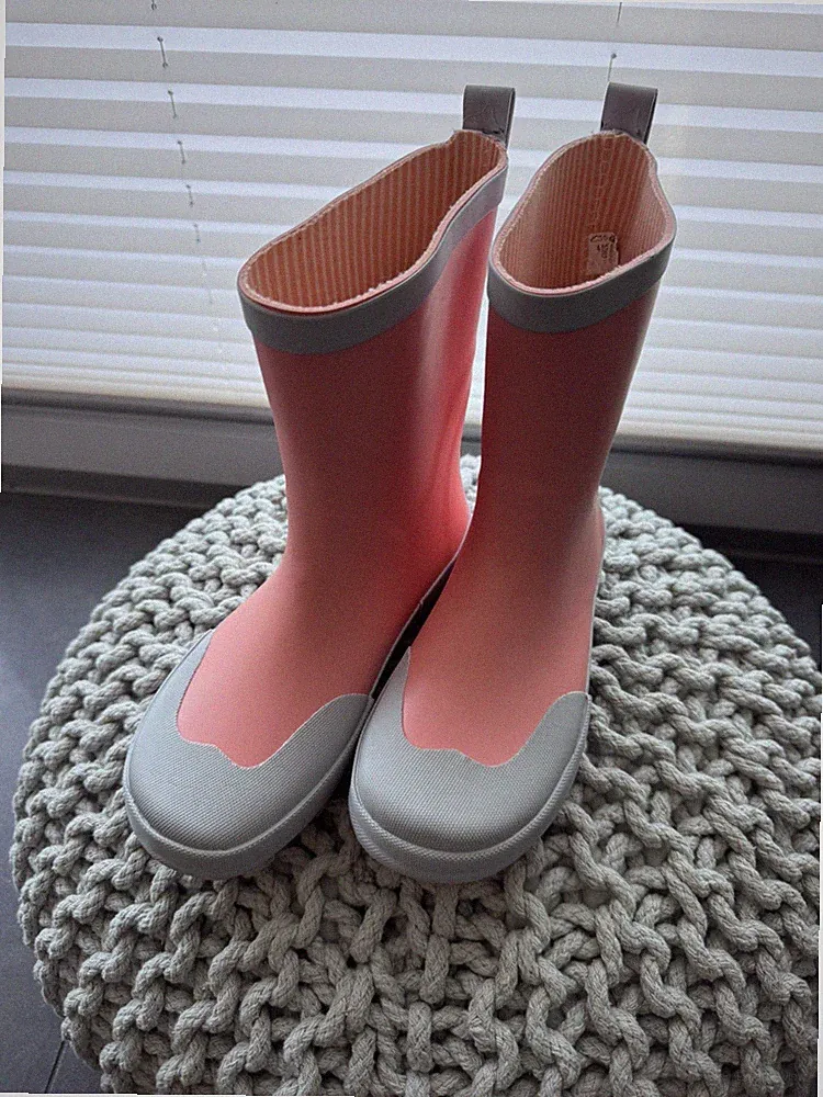 L&D ~ Gummistiefel, apricot/grau, Mädchen 👧 Gr. 34, NEU