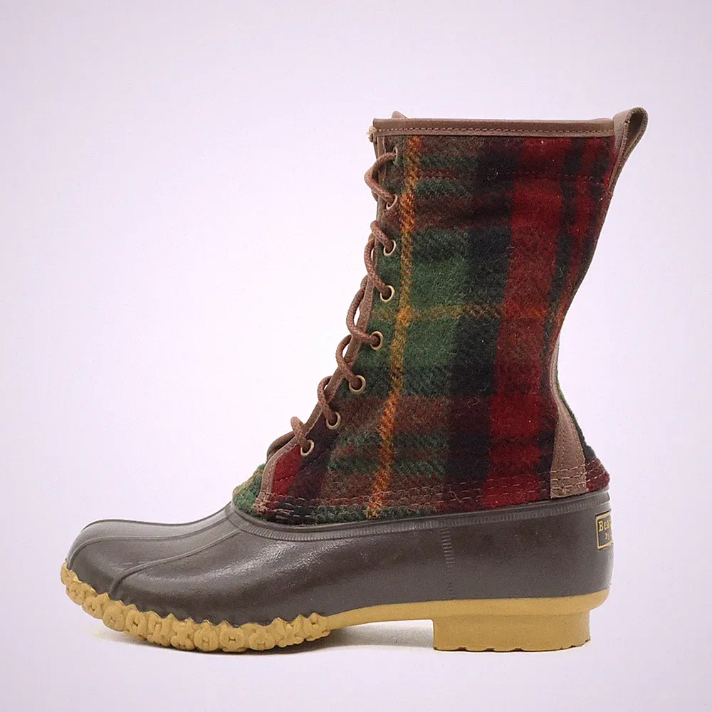 L.L. Bean Damen Boots Stiefel Mehrfarbig Wolle, Karo Winterstiefel EU 42