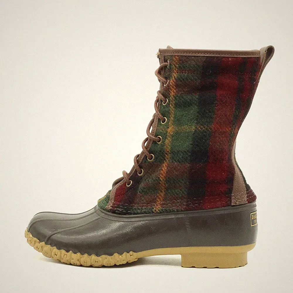 L.L. Bean Damen Boots Stiefel Mehrfarbig Wolle, Karo Winterstiefel EU 42