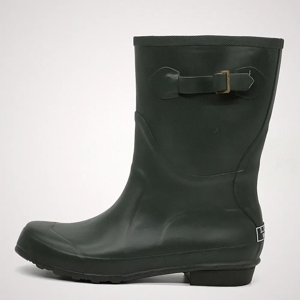 L.L. Bean Damen Wellie Stiefel dunkelgrün Gummi mittelhoch Gummistiefel EU 41