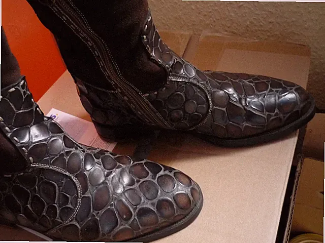 La Martina Damen WinterStiefel,Gr;36,Made in Italy.EchtLeder mit Krokodil muster