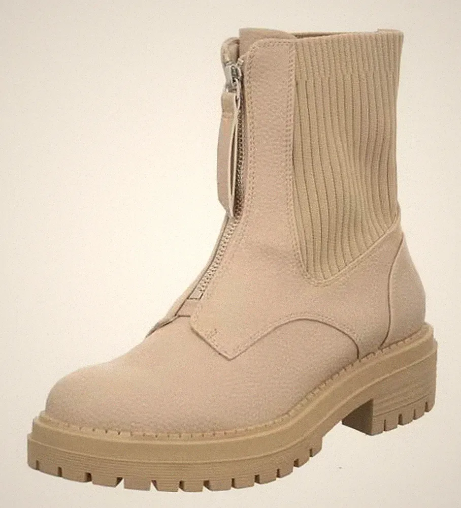La Strada Stiefelette Beige Stretch Plateau Stiefel Reißverschluss 2003180 1222