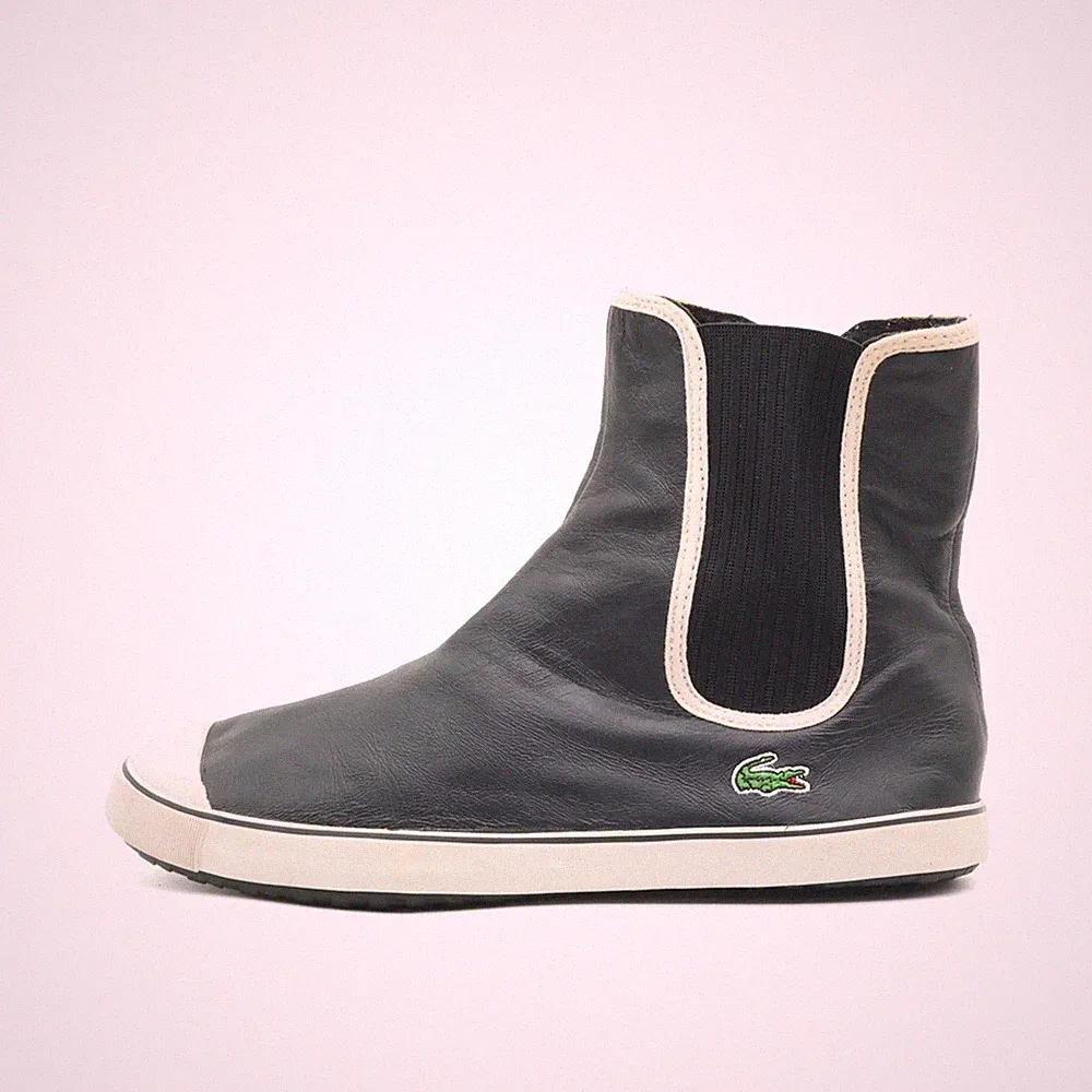 Lacoste Damen Tilda 312 Stiefeletten Schwarz Leder High-Top Chelsea Boots EU 39